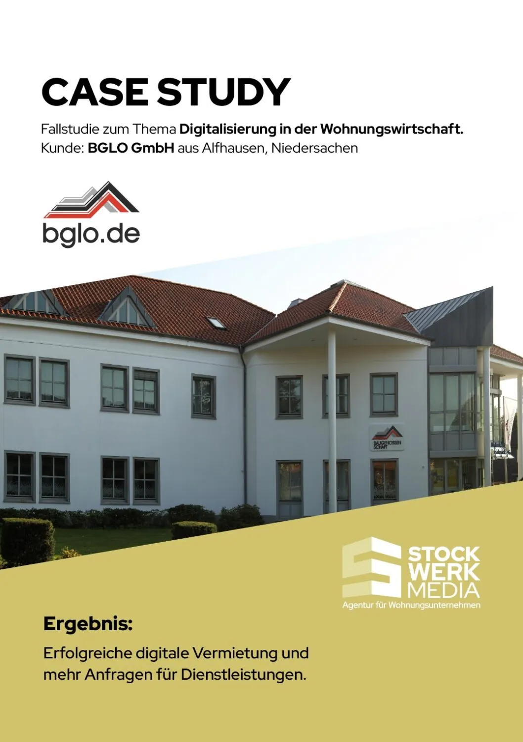 Titelseite der Case Study: Digitalisierung in der Wohnungswirtschaft bei der BGLO GmbH aus Alfhausen