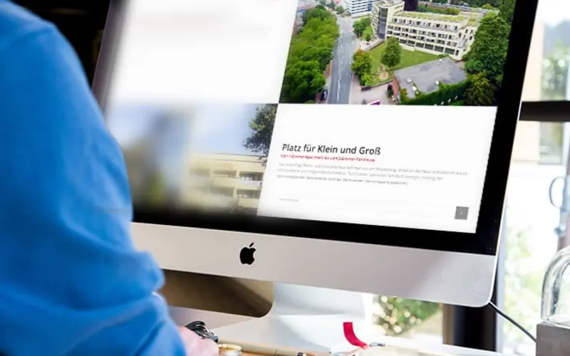 Die Landingpage zum Neubauprojekt Hase Campus auf mehreren Geräten