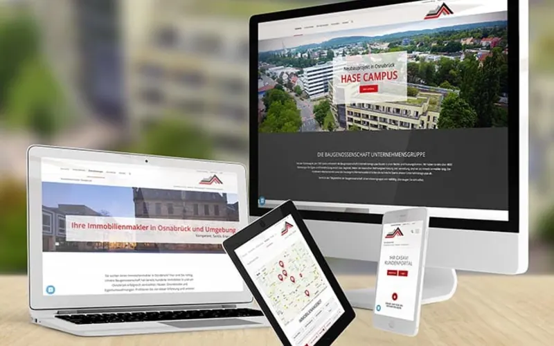 Die Webseite der BGLO auf Notebook, Tablet und Smartphone