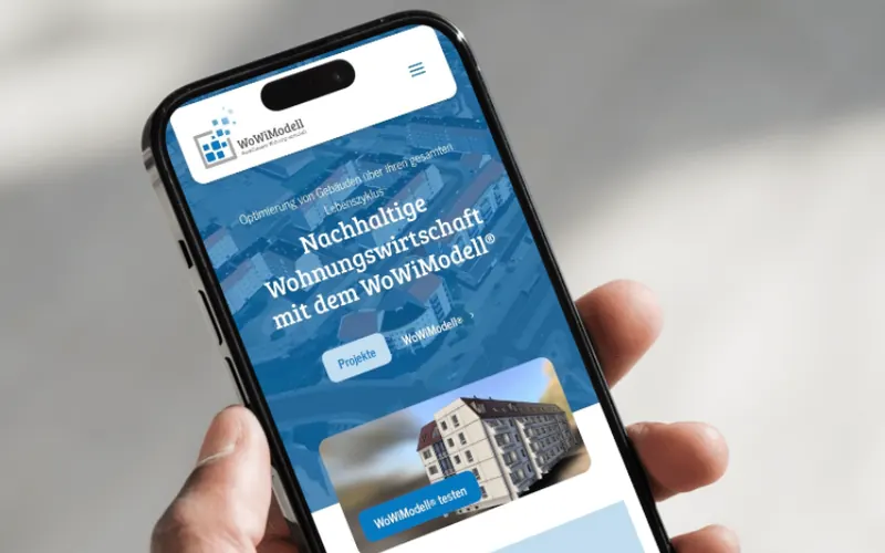 Die Webseite zum WoWiModell auf einem Smartphone