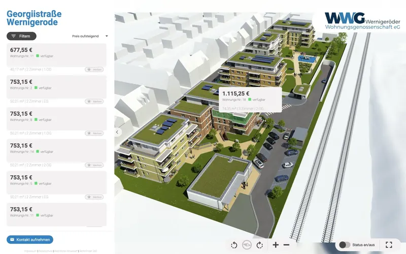 Interaktive 360°-Ansicht des Neubauprojekts Georgiistraße in Wernigerode